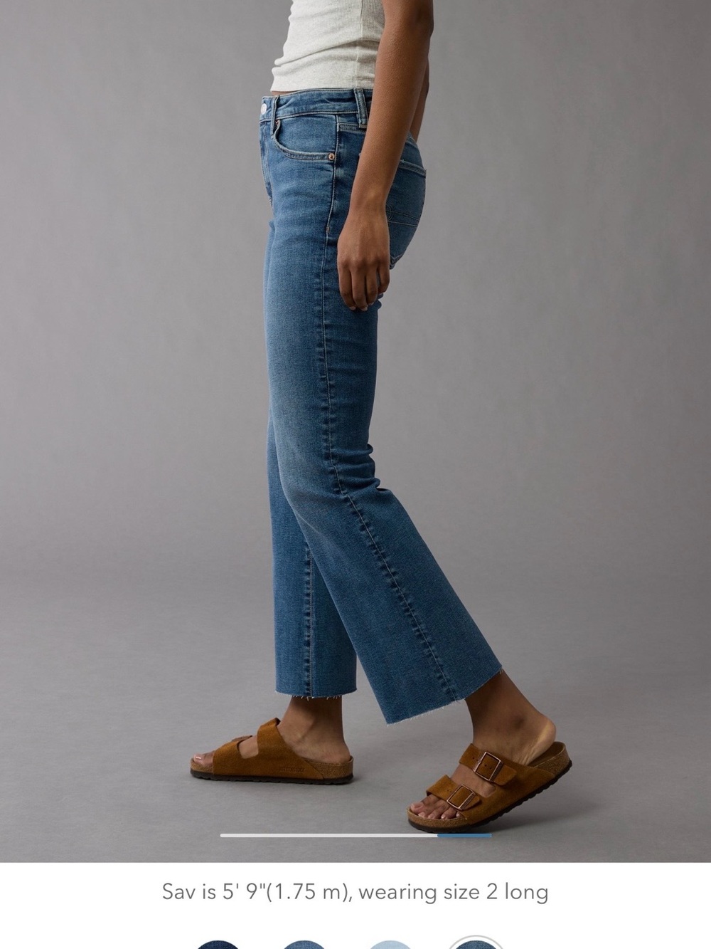 NWT AE kick Boot crop raw hem short- Next level Stretch - Picture 8 of 9